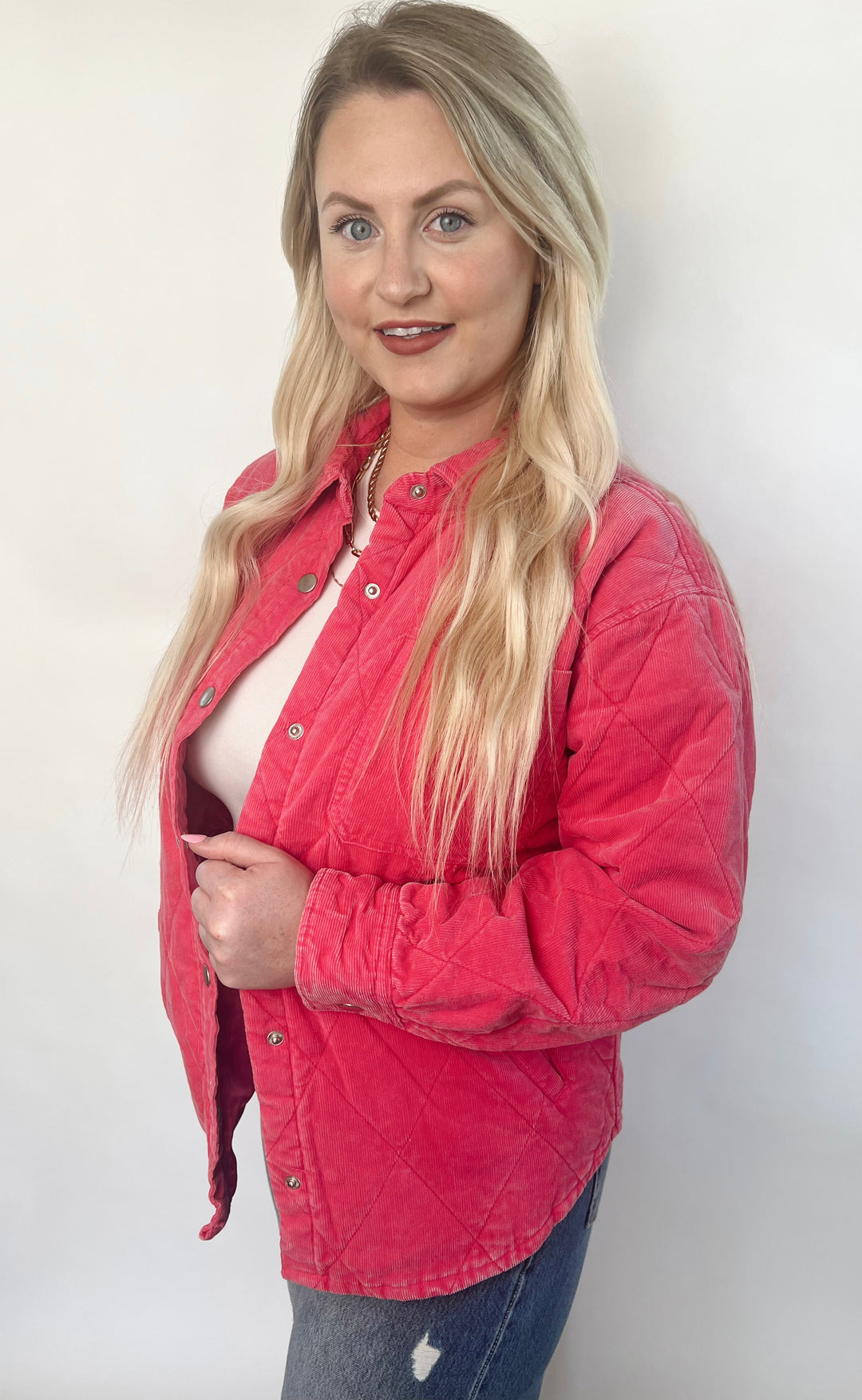 Give Me a Call Pink Quilted Jacket