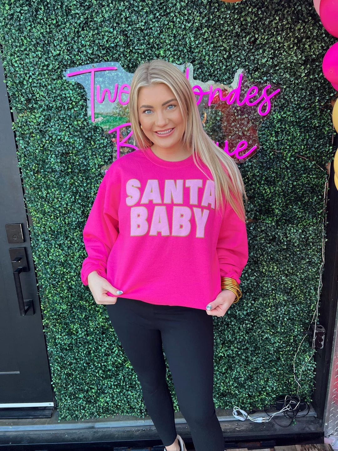 Santa Baby Pink Puff Sweatshirt
