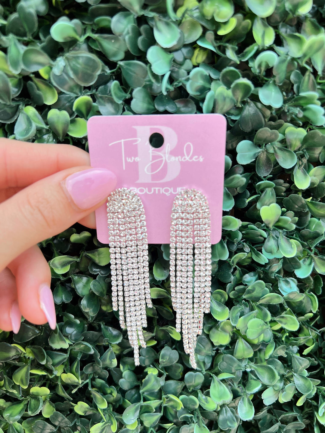Silver Rhinestone Sparkle Drop Earrings