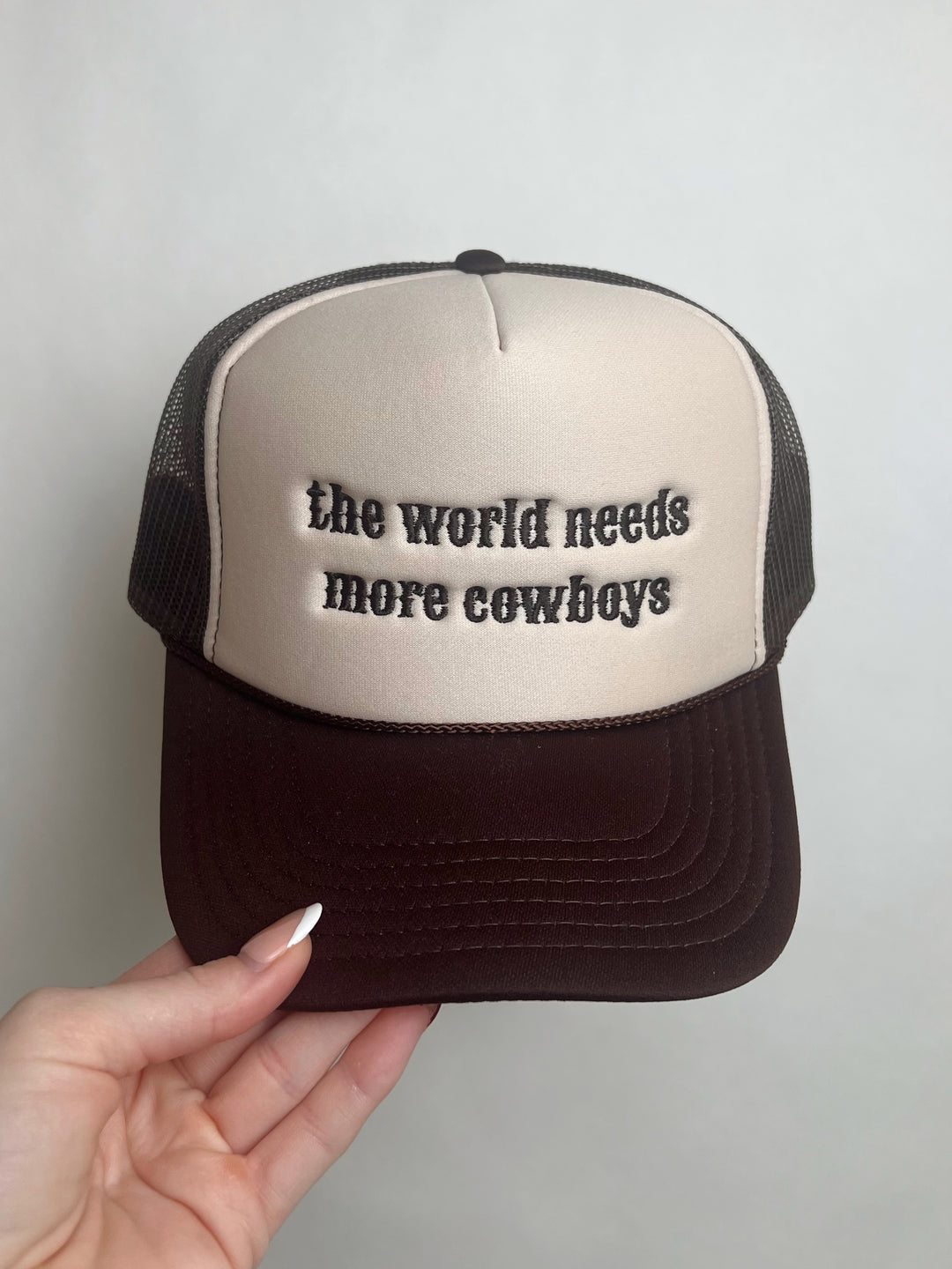 The World Needs More Cowboys Trucker Hat - Steele Hat Co