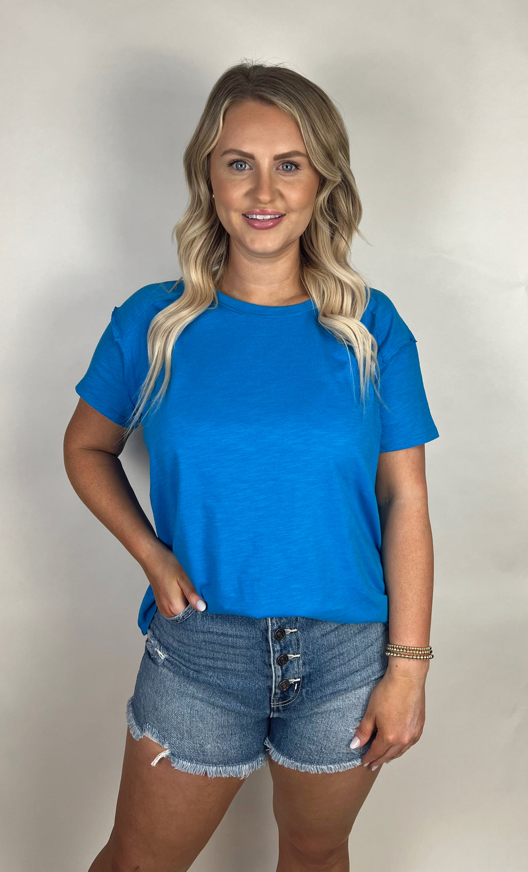 Learn As You Go Tee in Cobalt Blue