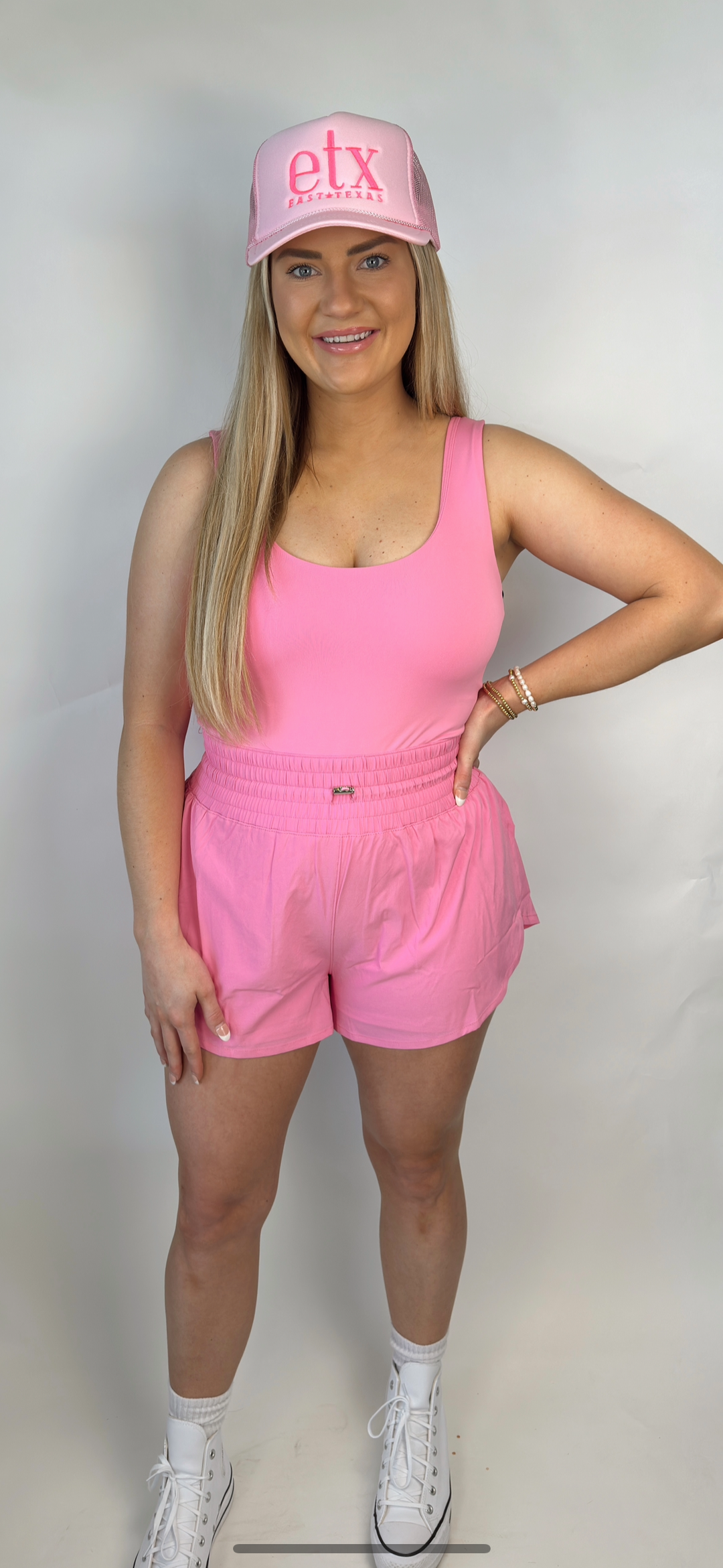 Your Best Shot Athletic Romper in Pink
