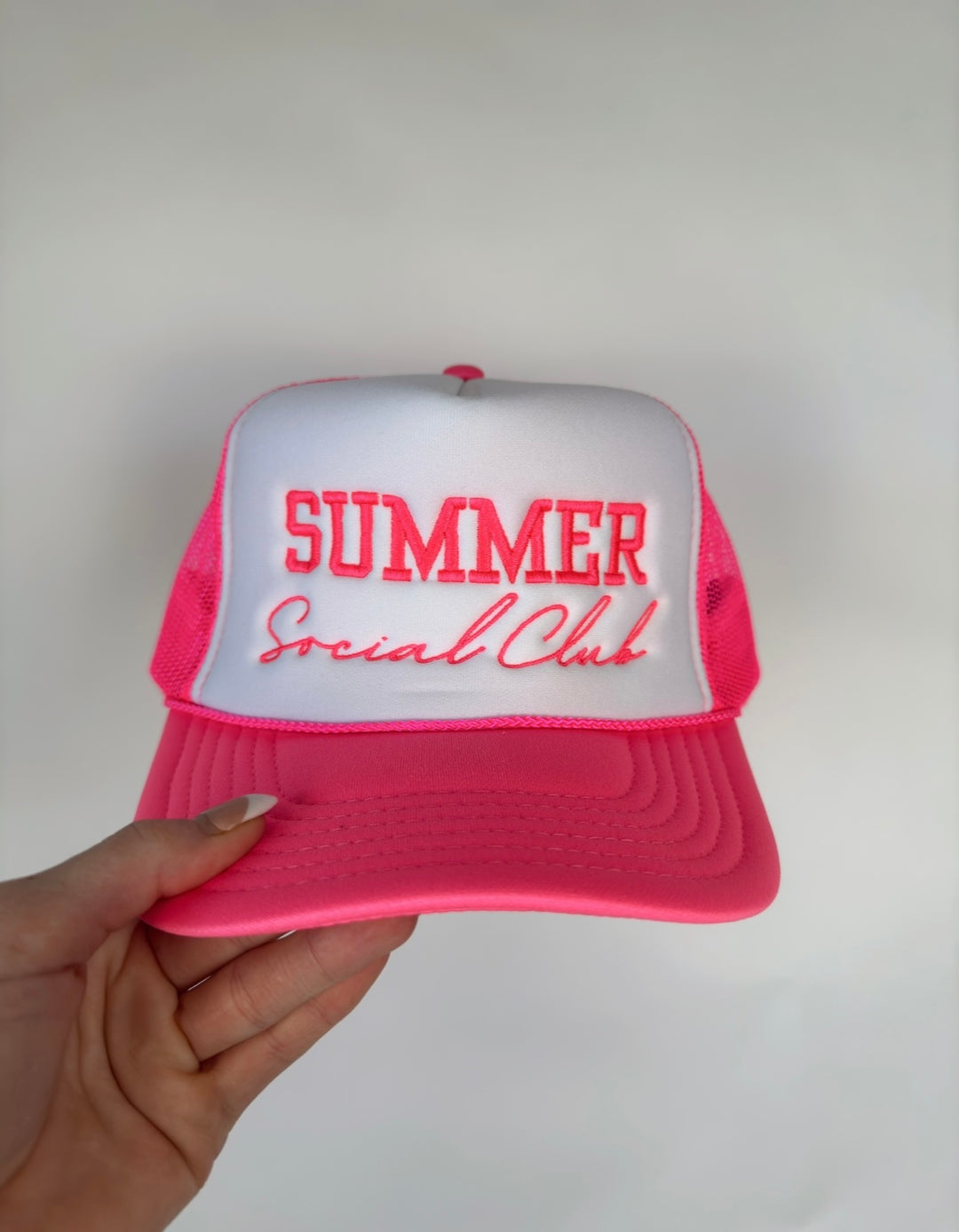 Summer Social Club Trucker Hat - Hot Pink