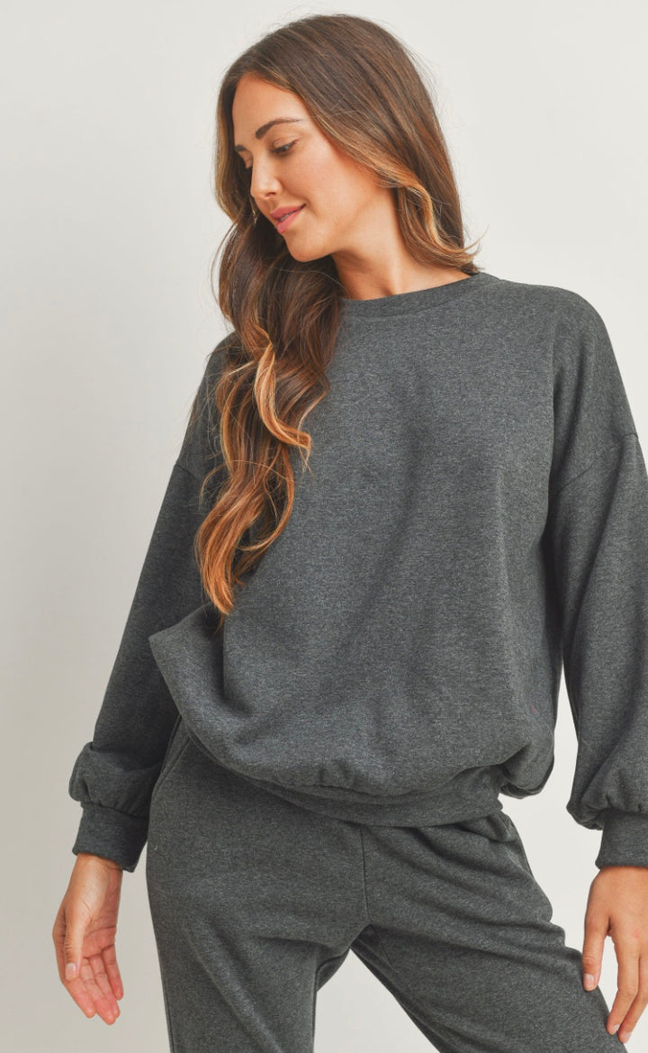 French Terry Knit Sweater